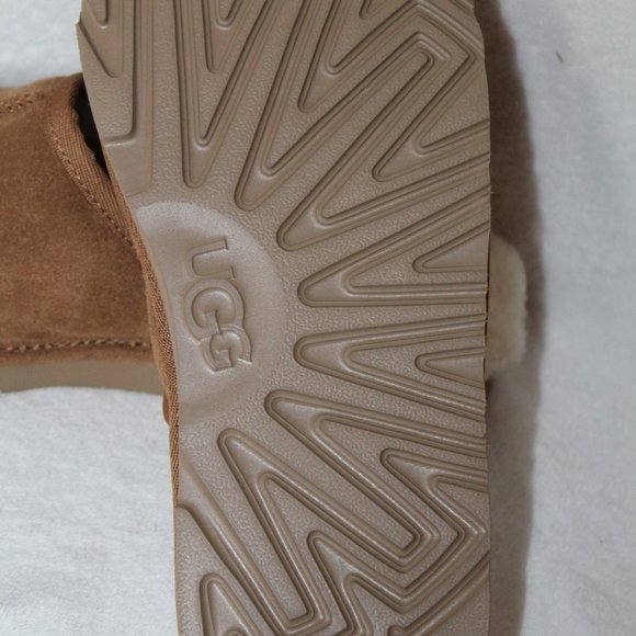 NIB UGG WOMEN'S SUEDE SHEARLING SLIP ON SLIPPERS - Picture 6 of 10